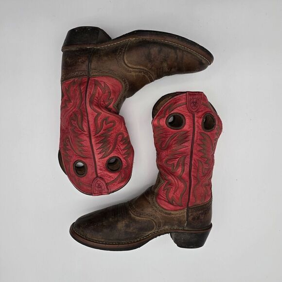 Ariat Boots Mens 8.5 Brown Red Cowboy Cowgirl Western Heritage Rough Stock main image 7